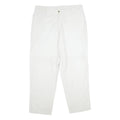 Mens White Regular Fit Cotton Blend Trousers W38 L34 Casual Zip Closure