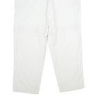 Mens White Regular Fit Cotton Blend Trousers W38 L34 Casual Zip Closure