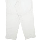 Mens White Regular Fit Cotton Blend Trousers W38 L34 Casual Zip Closure