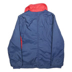 Womens Blue & Red Plain Zip Jacket M Polyester Blend Casual Outerwear