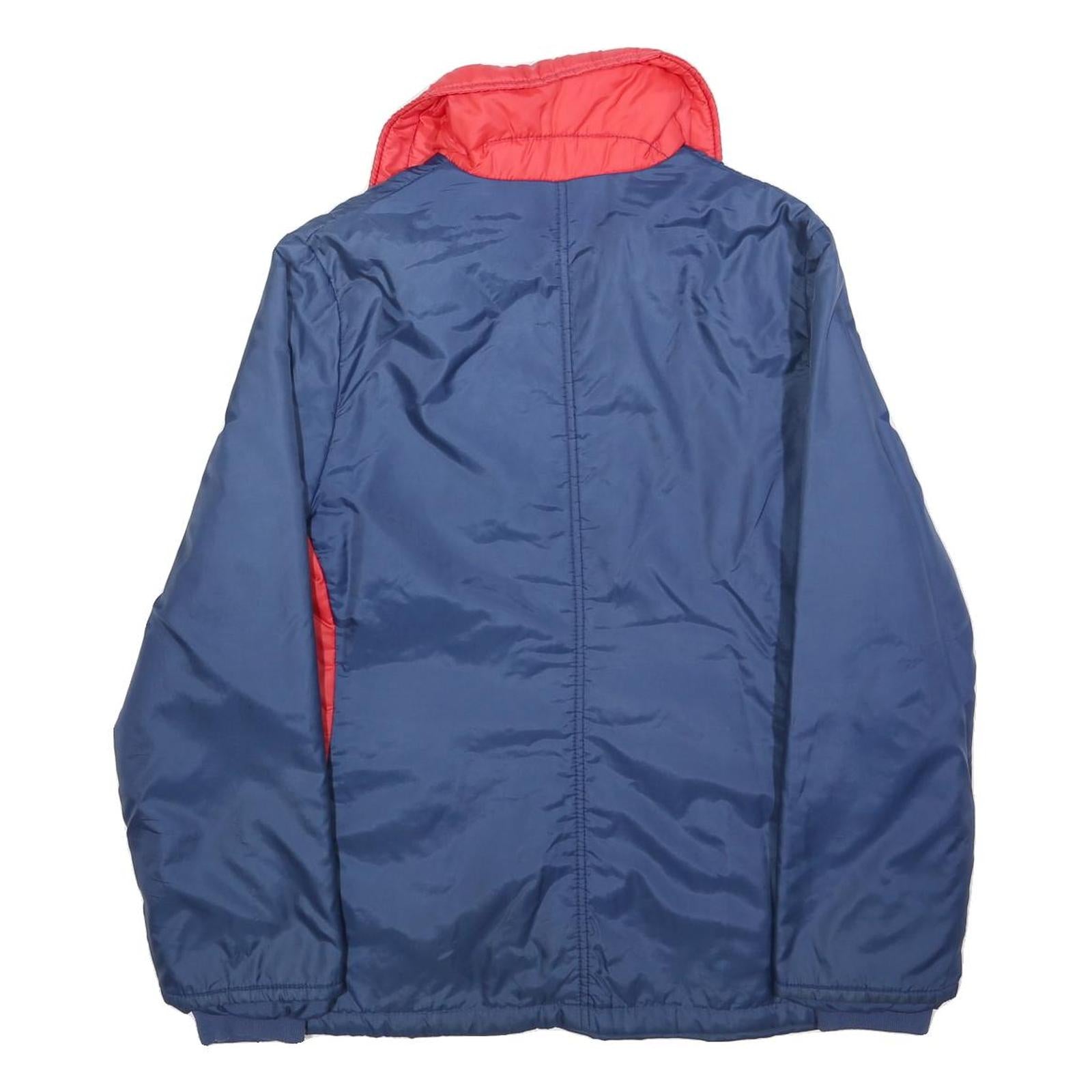 Womens Blue & Red Plain Zip Jacket M Polyester Blend Casual Outerwear