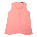 ROMAN Womens Pink Sleeveless Embellished Neck Top UK 12 Cotton Blend