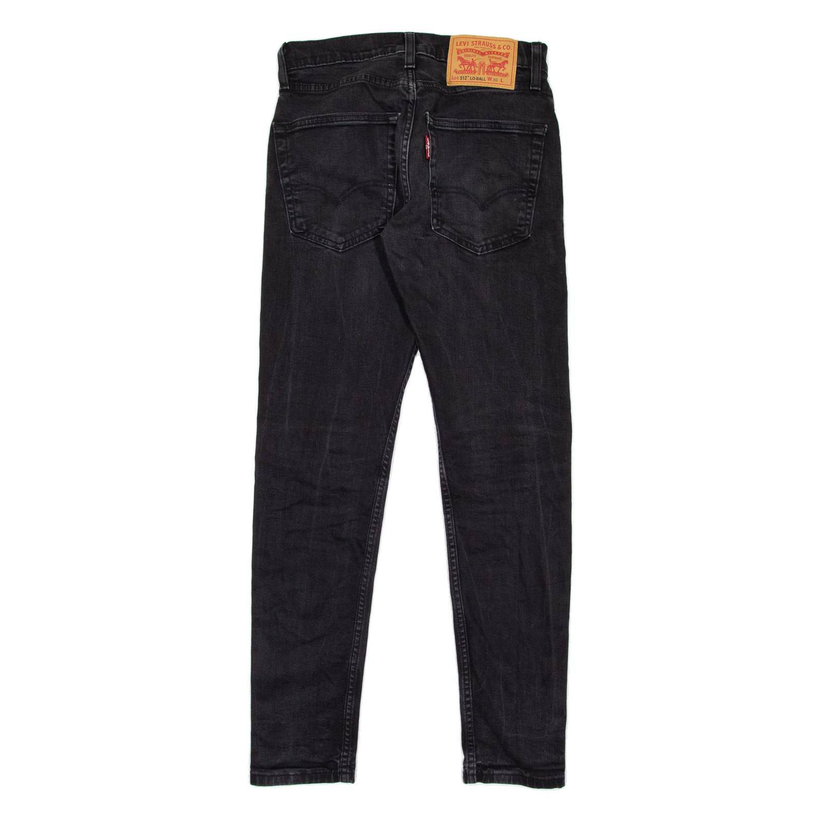 LEVI'S 512 Jeans Lo-Ball Mens Black Slim Tapered W30 L30