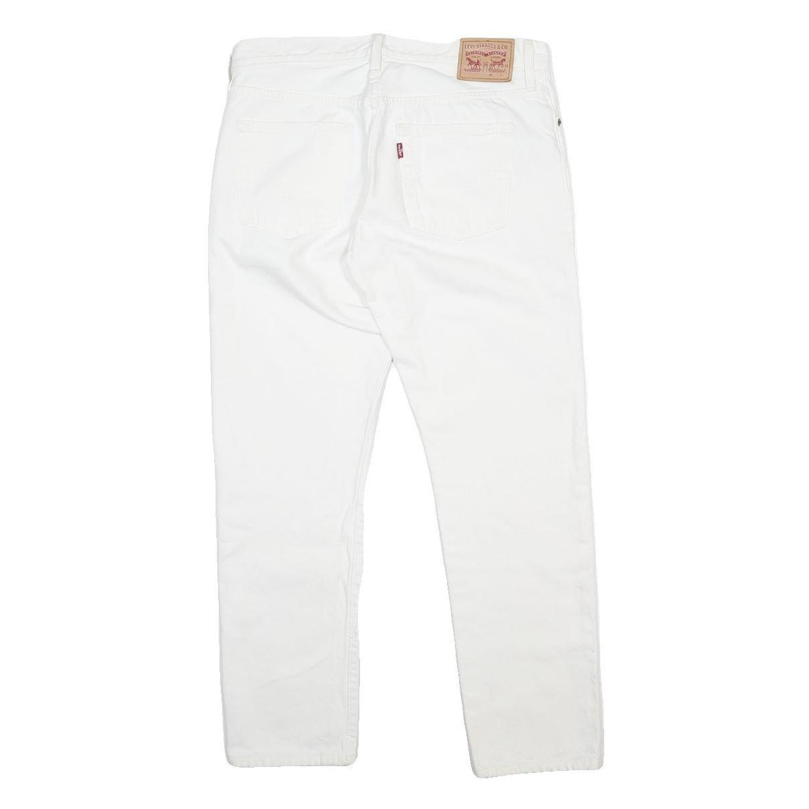 LEVI'S 501 Womens White Regular Straight Denim Raw W32 L35 Classic Jeans