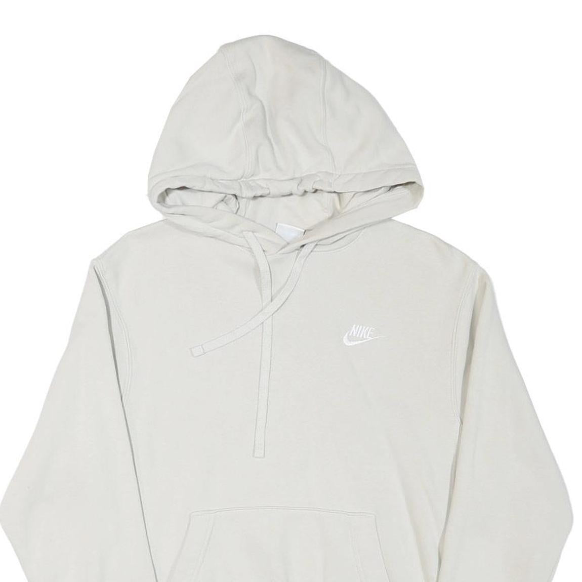 NIKE Mens White Pullover Hoodie XS Cotton Blend Casual Sportswear