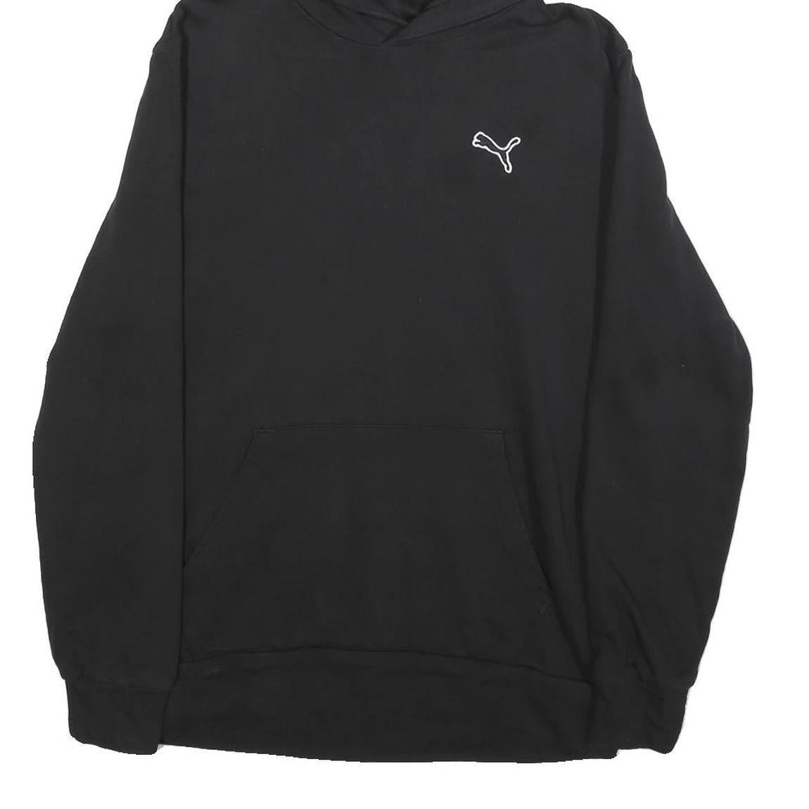 PUMA Mens Black Pullover Hoodie M Cotton Blend Casual Sportswear