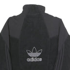 ADIDAS Mens Black Black Zip Up Fleece Jacket S Polyester Sportswear Retro
