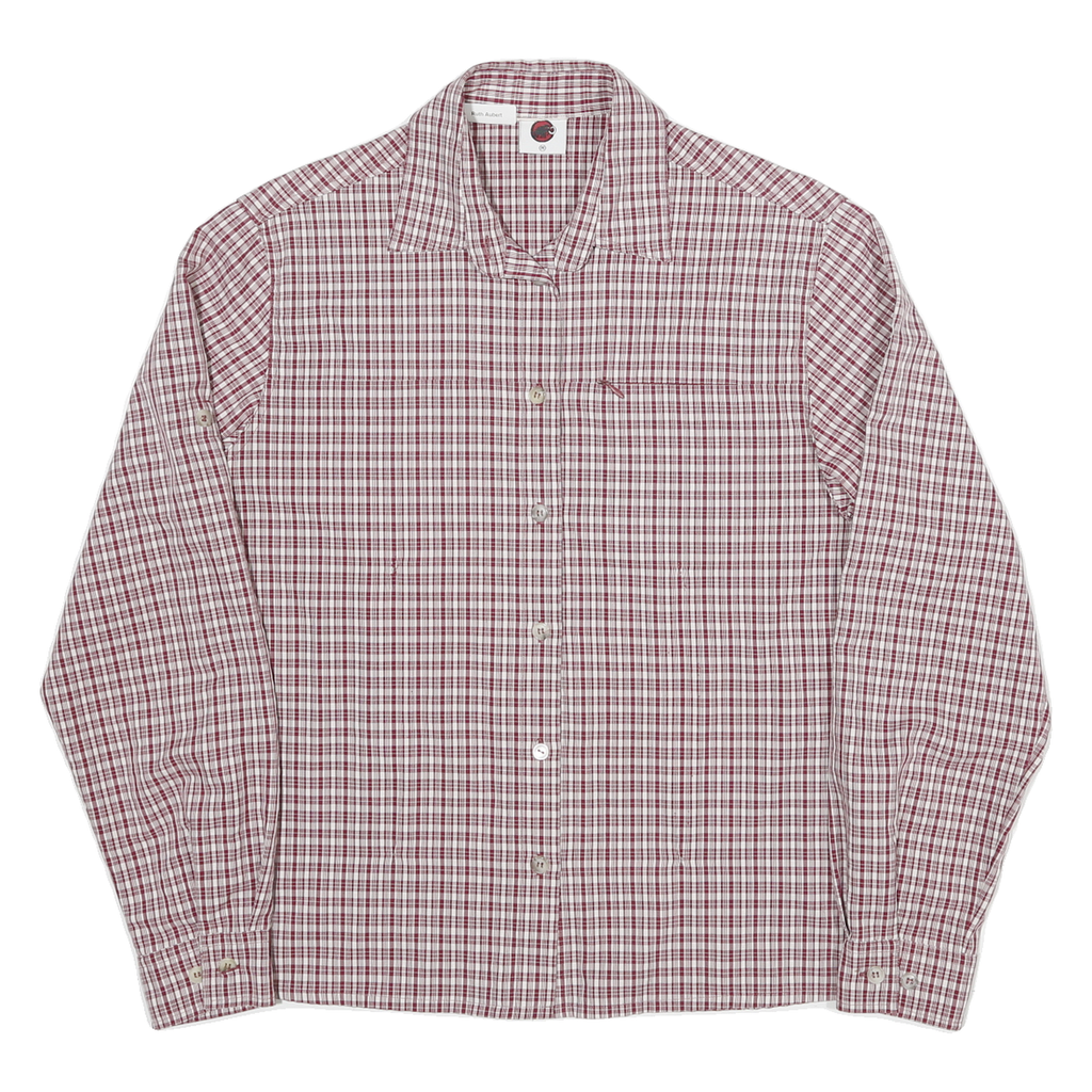 MAMMUT Womens Red & White Checked Shirt M Cotton Blend Casual Outdoor Long