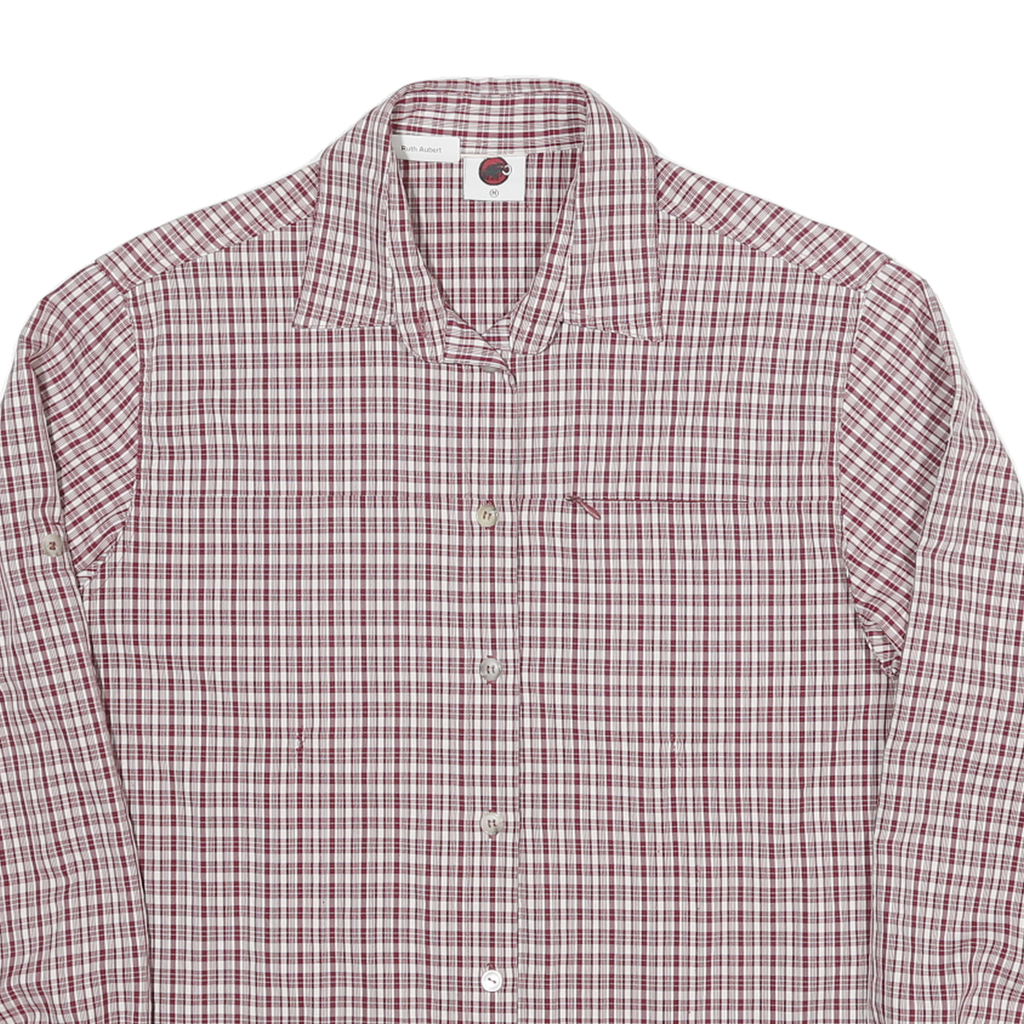 MAMMUT Womens Red & White Checked Shirt M Cotton Blend Casual Outdoor Long