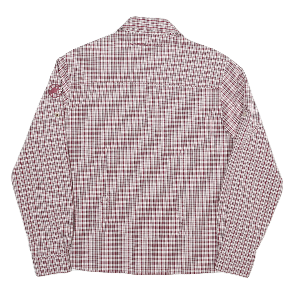 MAMMUT Womens Red & White Checked Shirt M Cotton Blend Casual Outdoor Long