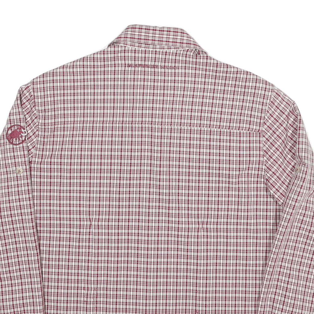 MAMMUT Womens Red & White Checked Shirt M Cotton Blend Casual Outdoor Long