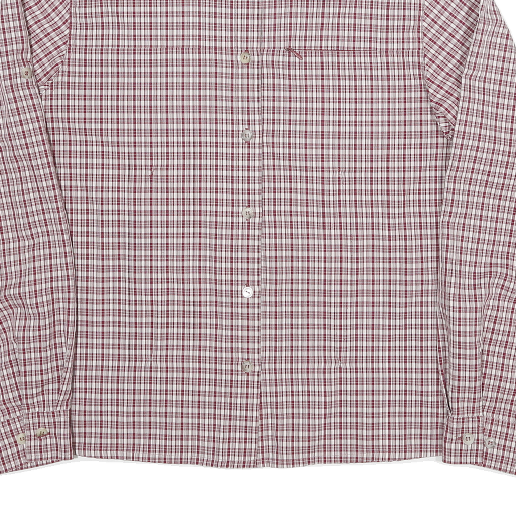 MAMMUT Womens Red & White Checked Shirt M Cotton Blend Casual Outdoor Long
