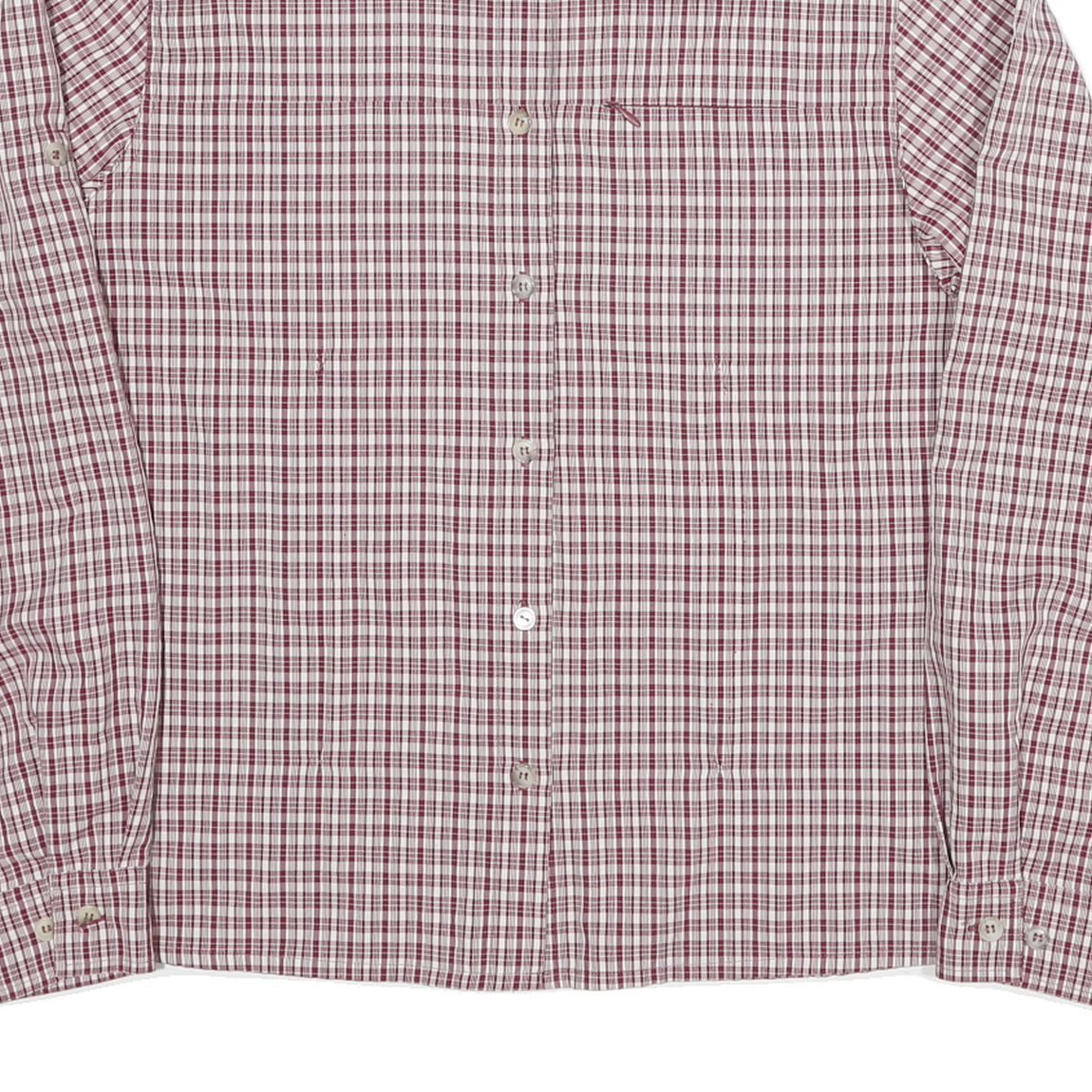 MAMMUT Womens Red & White Checked Shirt M Cotton Blend Casual Outdoor Long
