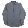 GRIZZLY MOUNTAIN Mens Blue Shirt L Cotton Long Sleeve Casual Classic Pocket