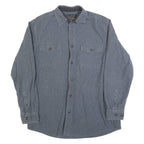 GRIZZLY MOUNTAIN Mens Blue Shirt L Cotton Long Sleeve Casual Classic Pocket