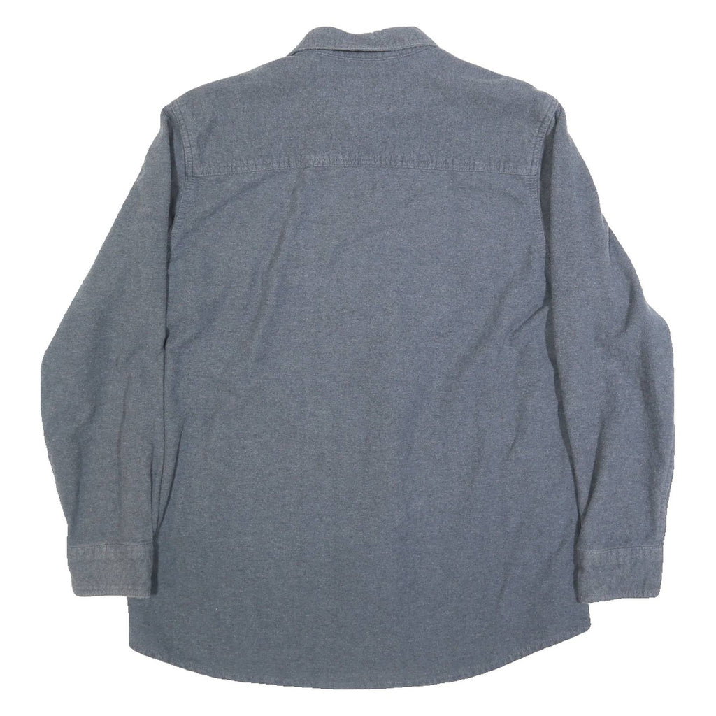 GRIZZLY MOUNTAIN Mens Blue Shirt L Cotton Long Sleeve Casual Classic Pocket