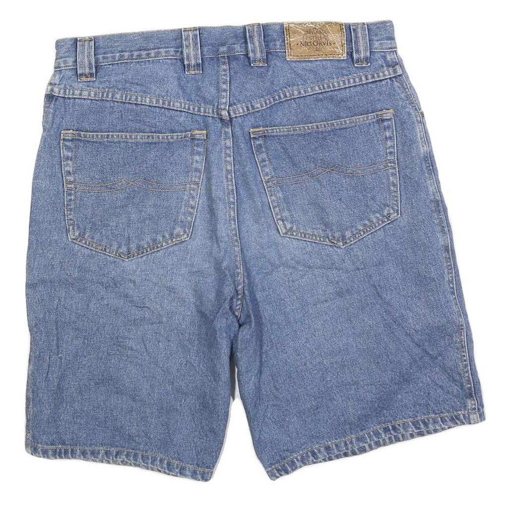 MCORVIS Mens Denim Blue Casual Shorts L W36 Cotton Blend Relaxed Fit Stylish