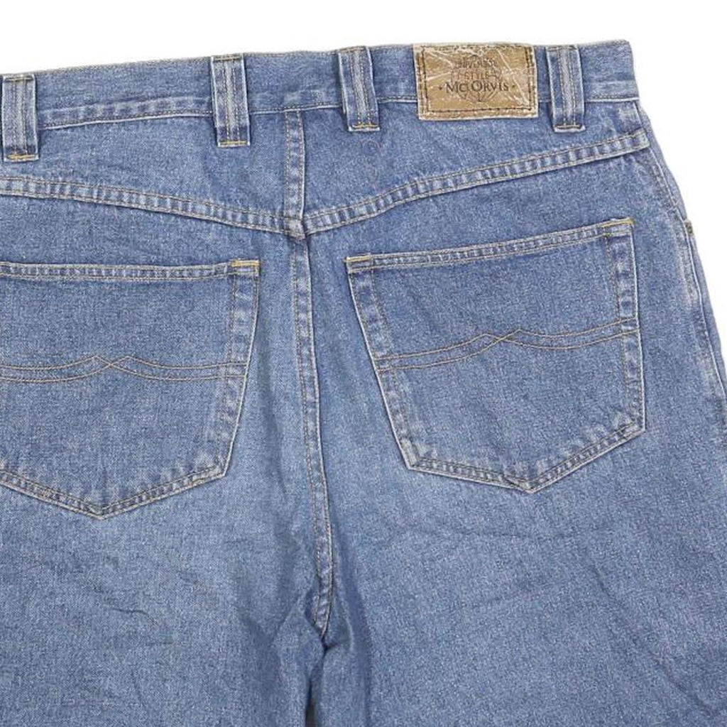 MCORVIS Mens Denim Blue Casual Shorts L W36 Cotton Blend Relaxed Fit Stylish