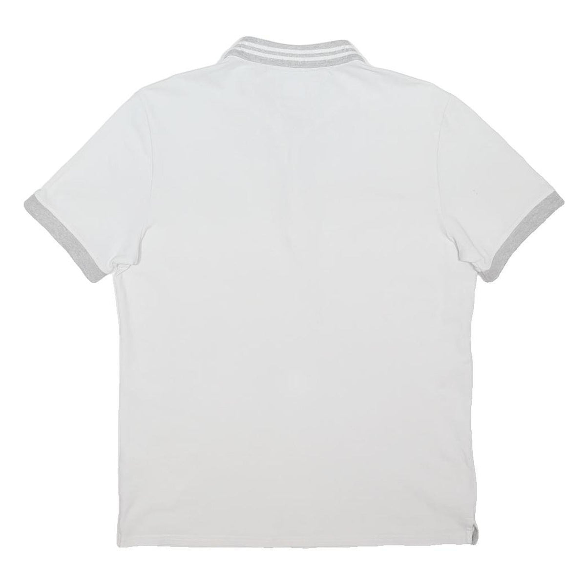 GUESS Mens White & Grey Short Sleeve Plain S Cotton Blend Polo Shirt