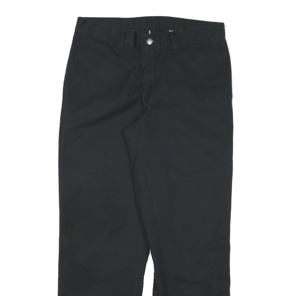 DICKIES Mens Black Cotton Blend Regular Zip Trousers W30 L28 Workwear Classic
