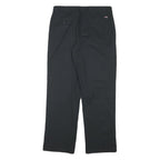 DICKIES Mens Black Cotton Blend Regular Zip Trousers W30 L28 Workwear Classic