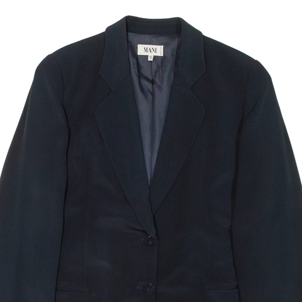 MANI Womens Blazer Jacket Black Knit L