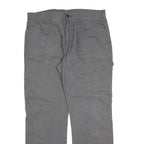 DICKIES Mens Cotton Blend Grey Relaxed Straight Trousers W36 L32 Workwear Casual