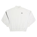 ADIDAS Mens White Pullover Sweatshirt M Cotton High Neck Logo 3 Stripes