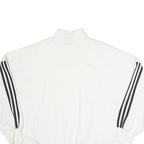 ADIDAS Mens White Pullover Sweatshirt M Cotton High Neck Logo 3 Stripes