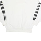 ADIDAS Mens White Pullover Sweatshirt M Cotton High Neck Logo 3 Stripes