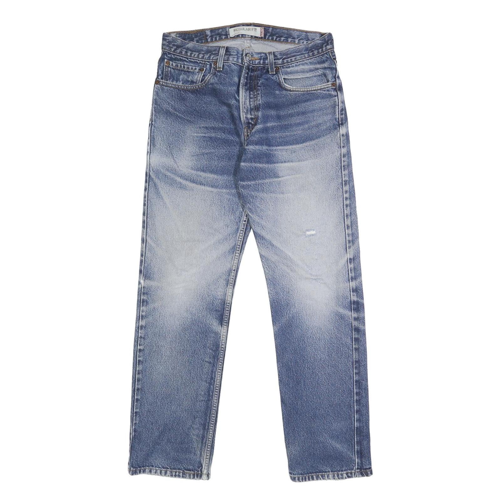 LEVI'S 505 Mens Jeans Blue Regular Straight Denim Medium W32 L32 Classic Style