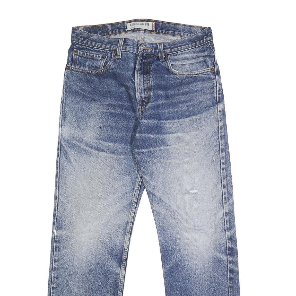 LEVI'S 505 Mens Jeans Blue Regular Straight Denim Medium W32 L32 Classic Style