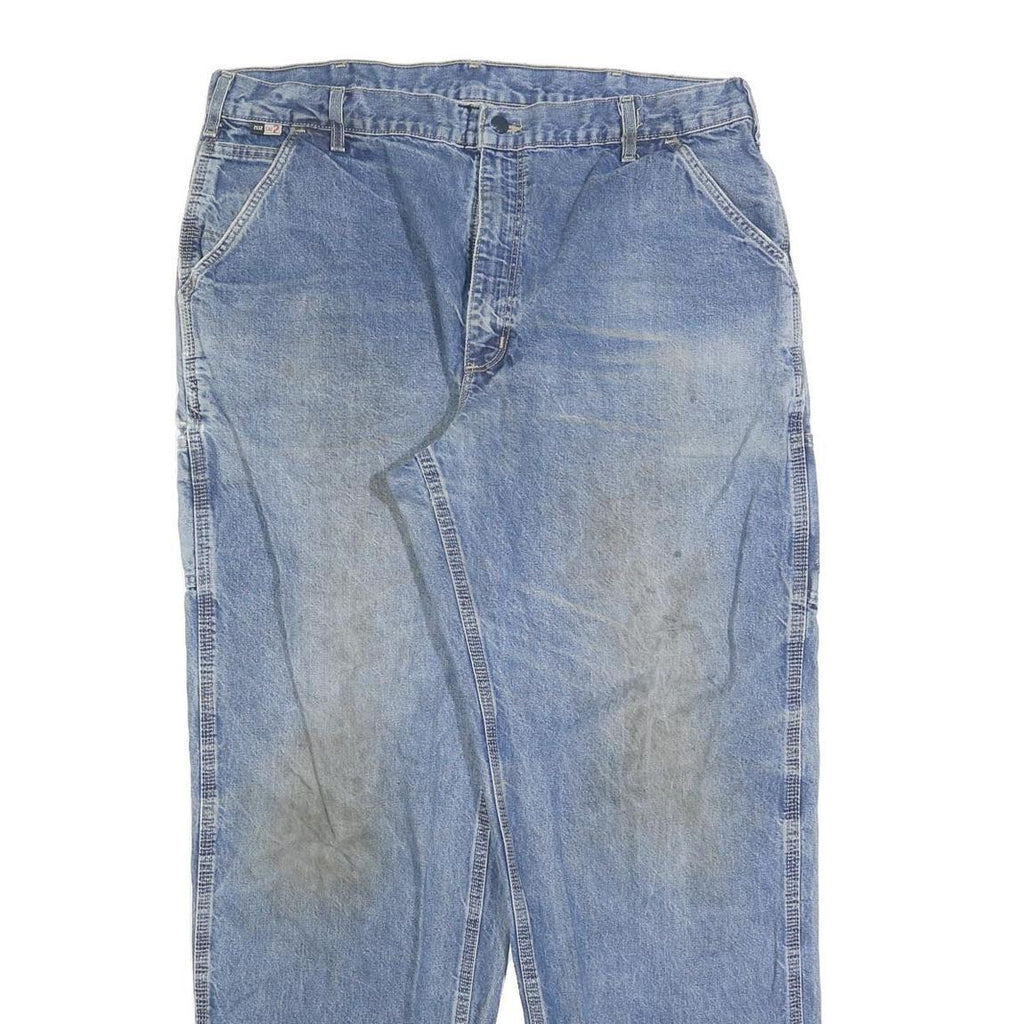 CARHARTT Mens Blue Denim Relaxed Straight Cotton Blend Medium Wash W40 L34