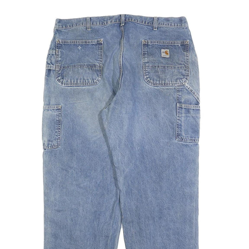 CARHARTT Mens Blue Denim Relaxed Straight Cotton Blend Medium Wash W40 L34