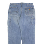 CARHARTT Mens Blue Denim Relaxed Straight Cotton Blend Medium Wash W40 L34