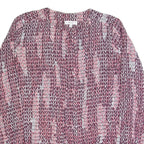 REISS Peyton Womens Printed Shirt Pink Long Sleeve Chevron UK 4