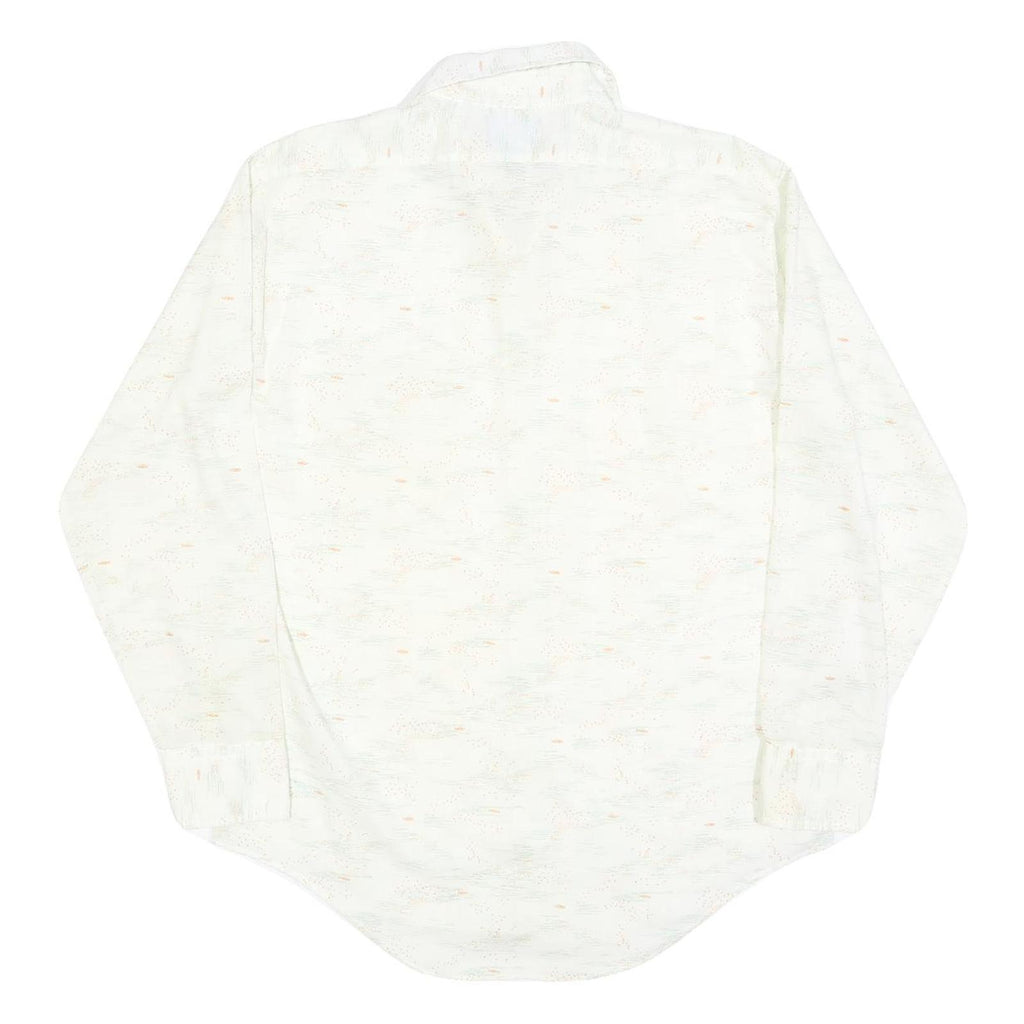 JOHN BLAIR Mens White Cotton Blend Long Sleeve Shirt L Lightweight Workwear