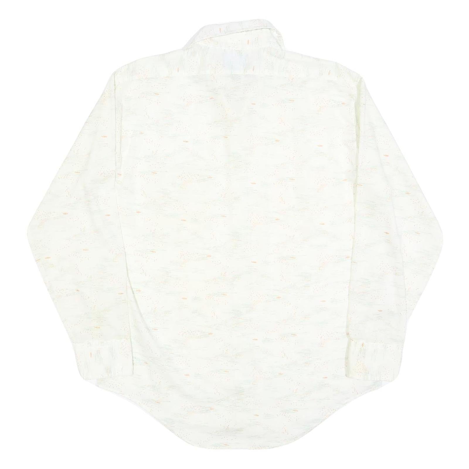 JOHN BLAIR Mens White Cotton Blend Long Sleeve Shirt L Lightweight Workwear