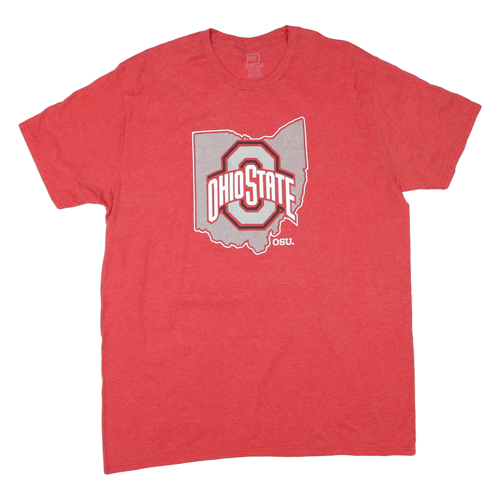 Mens Red Ohio State Graphic T-Shirt XL Short Sleeve Crew Neck Cotton Blend
