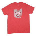 Mens Red Ohio State Graphic T-Shirt XL Short Sleeve Crew Neck Cotton Blend
