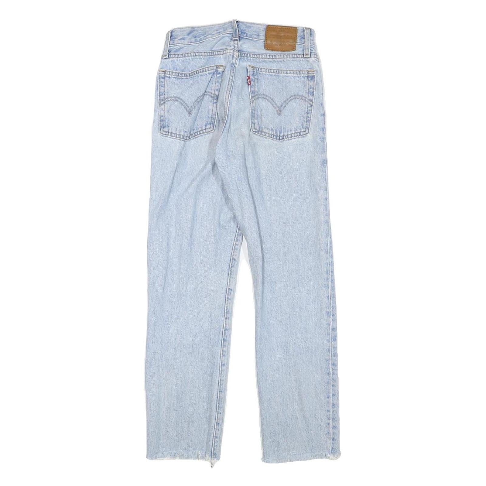 LEVI'S Womens Regular Fit Blue Denim Stone Wash Jeans W23 L25 Classic Button