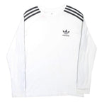 ADIDAS ORIGINALS Boys White & Black Long Sleeve Crew Neck T-Shirt 12-13Y Cotton