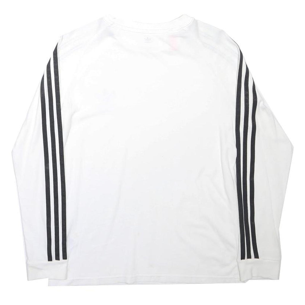 ADIDAS ORIGINALS Boys White & Black Long Sleeve Crew Neck T-Shirt 12-13Y Cotton