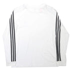 ADIDAS ORIGINALS Boys White & Black Long Sleeve Crew Neck T-Shirt 12-13Y Cotton