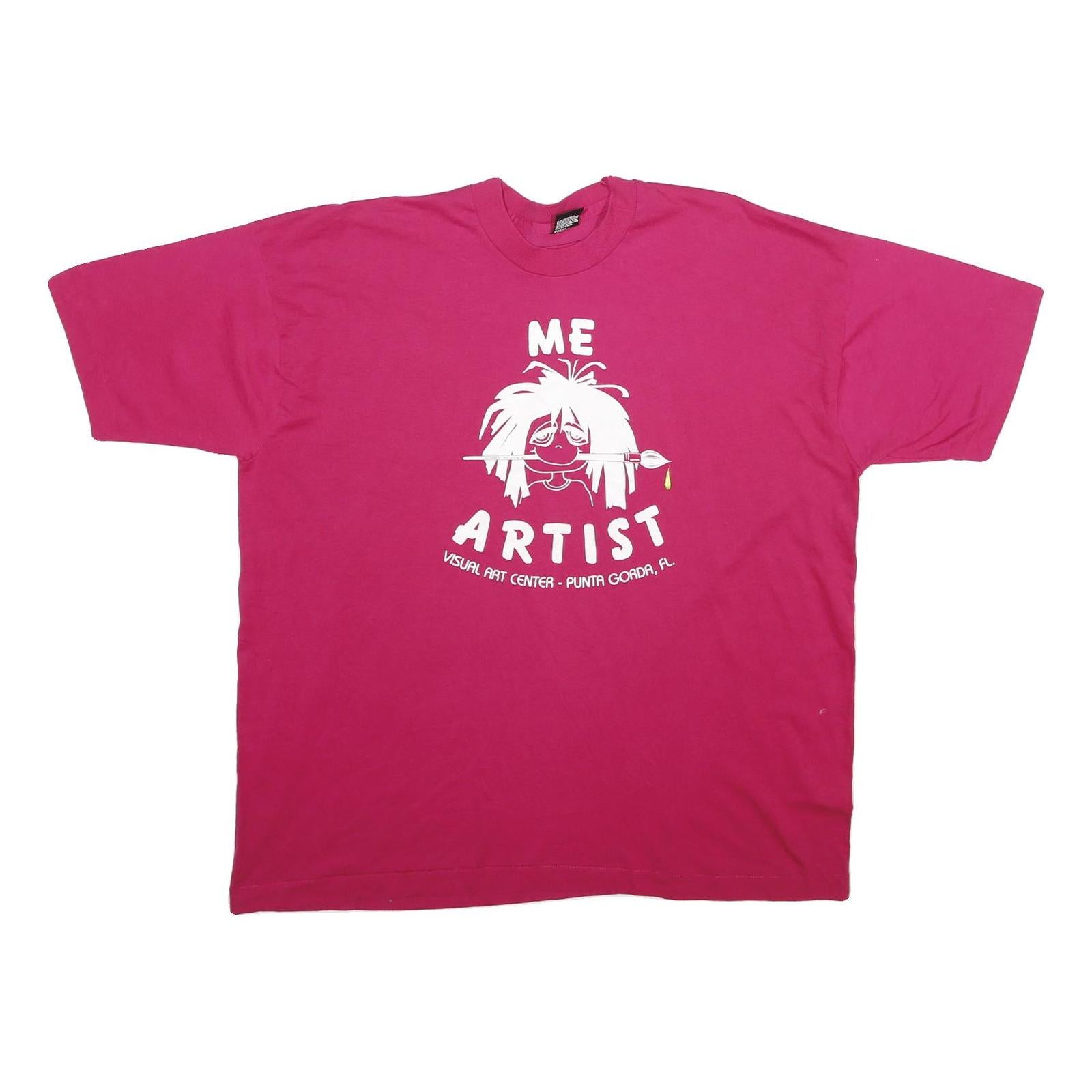 SCREEN STARS Mens Pink Graphic T-Shirt 2XL Short Sleeve Crew Neck Artist Print