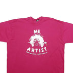 SCREEN STARS Mens Pink Graphic T-Shirt 2XL Short Sleeve Crew Neck Artist Print