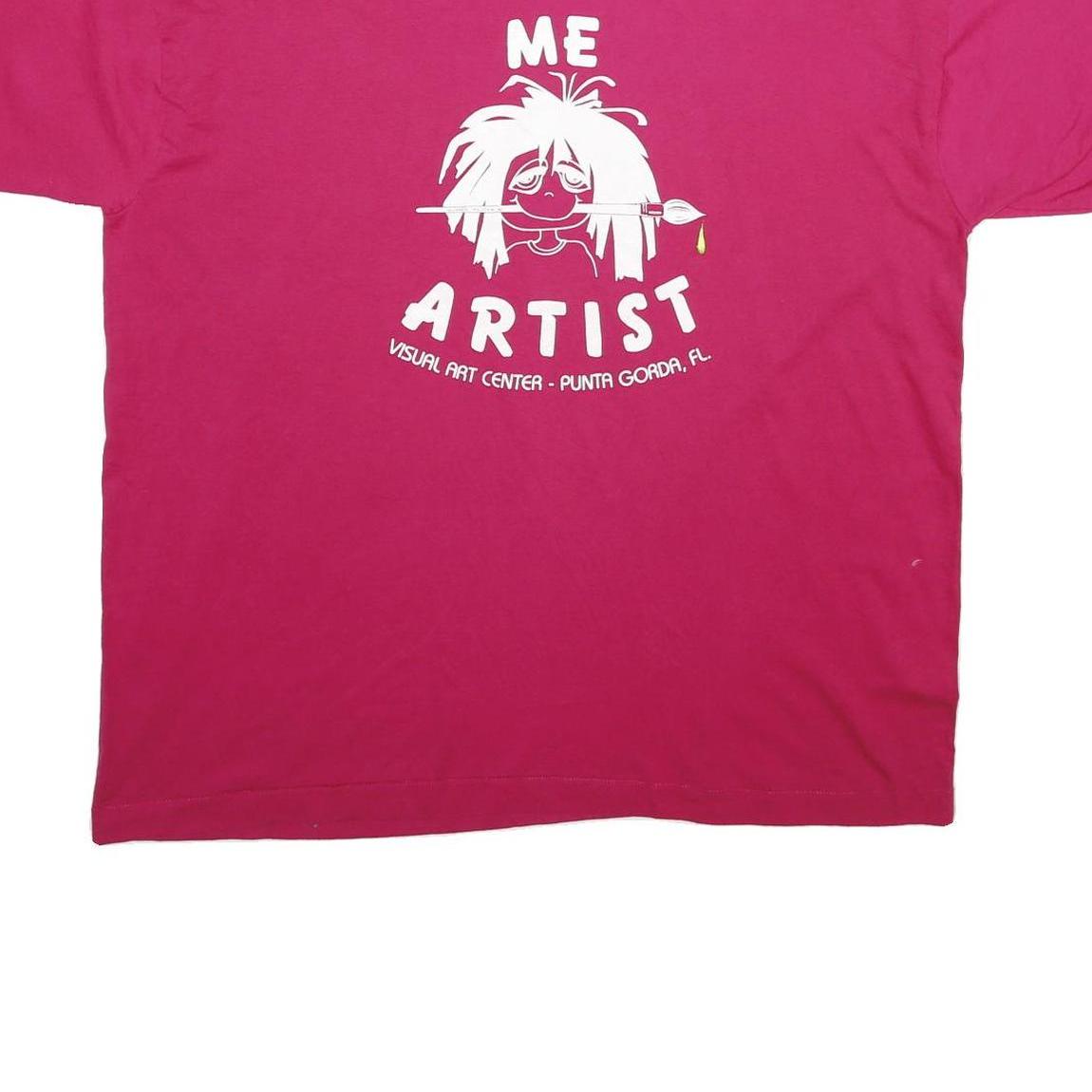 SCREEN STARS Mens Pink Graphic T-Shirt 2XL Short Sleeve Crew Neck Artist Print