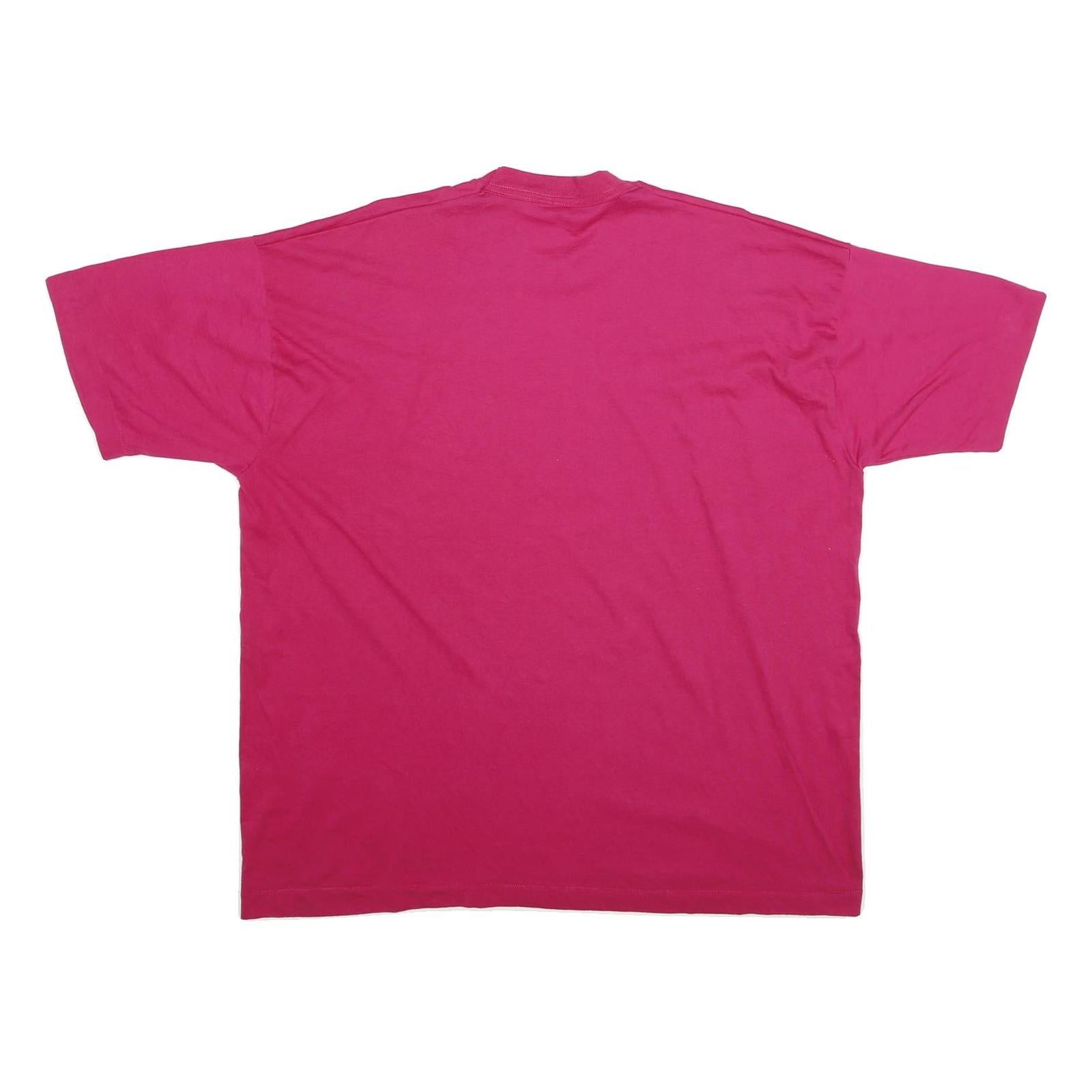 SCREEN STARS Mens Pink Graphic T-Shirt 2XL Short Sleeve Crew Neck Artist Print