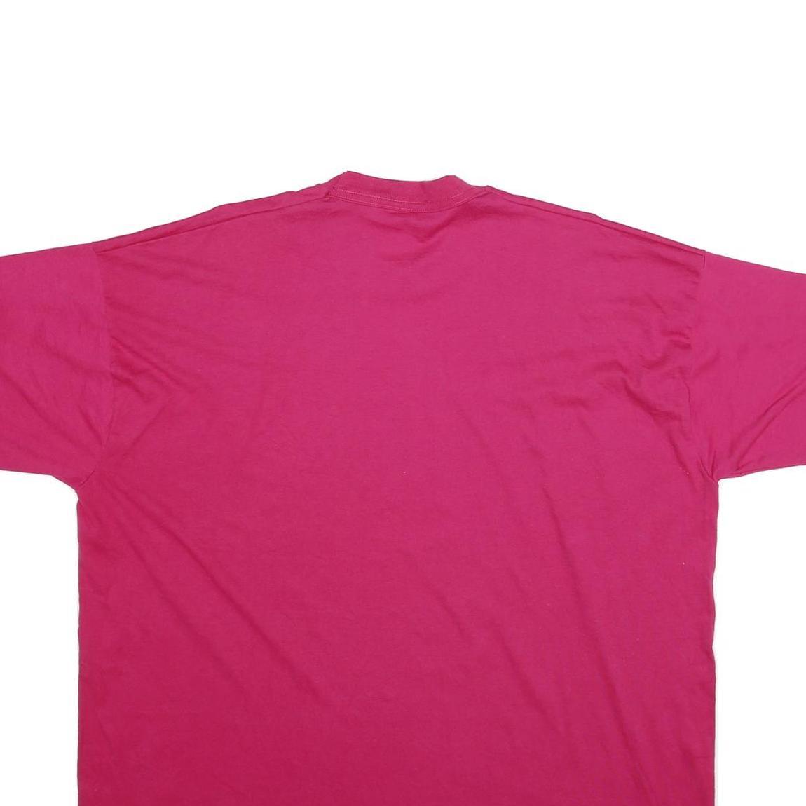 SCREEN STARS Mens Pink Graphic T-Shirt 2XL Short Sleeve Crew Neck Artist Print