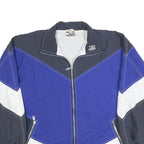 MAKA SPORT Mens Blue & Grey Zip Jacket M Polyester Blend Colourblock Casual